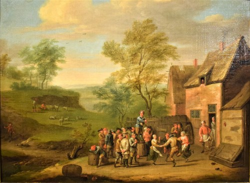 Fête au Village - Atelier de David Teniers les Jeunes - Tableaux et dessins Style Louis XIV